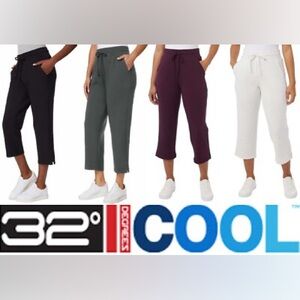 32 Degrees Women's Cool Cropped Pants - Black, Gray, Purple, White